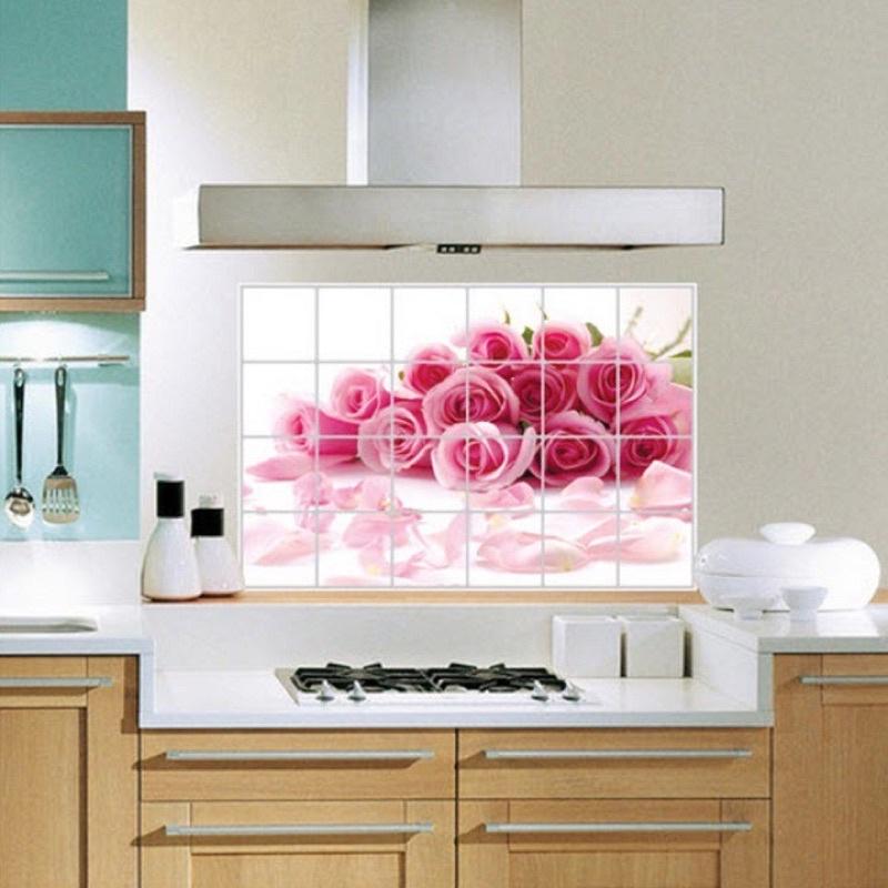 Giấy dán tường cách nhiệt, chống dầu mỡ cho nhà bếp, Chịu Nhiệt - Decal Dán Bếp Họa Tiết 3D