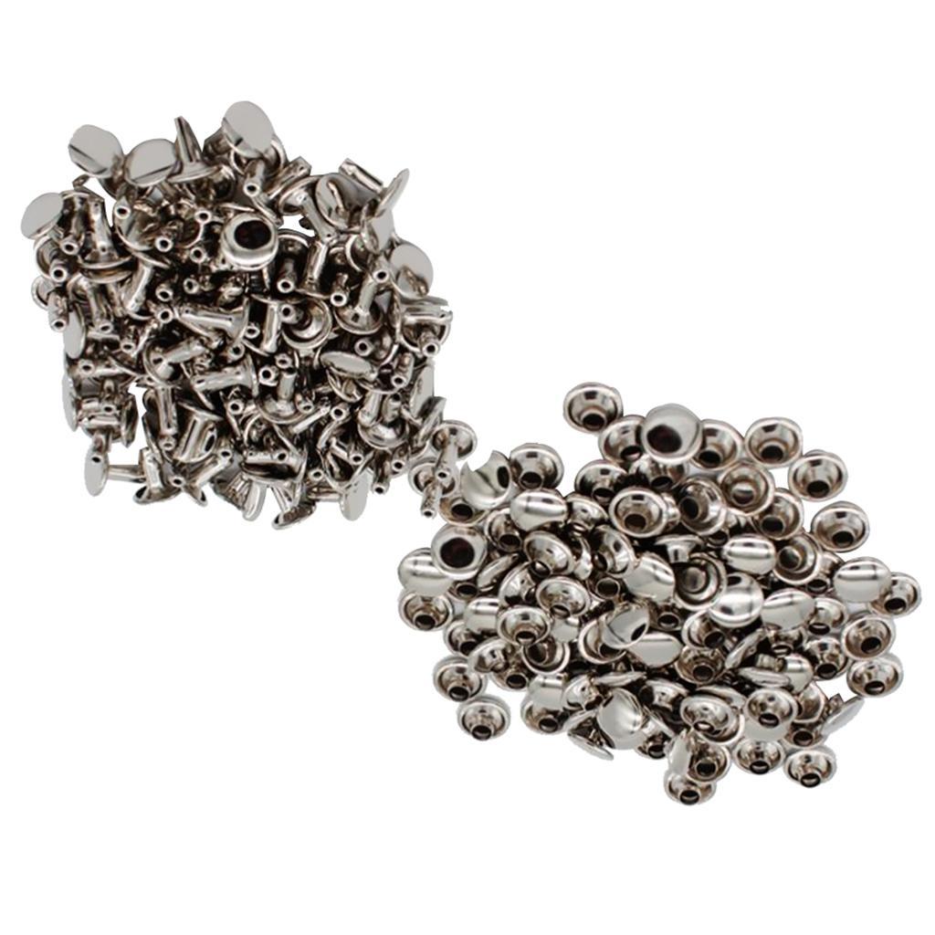 100 Pieces Double Cap Rivet Leather Crafts for Clothes Bag Hat Jacket