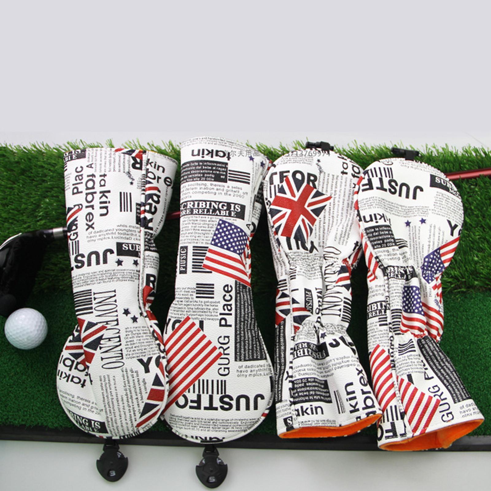 2x Durable PU Golf wood top Cover Golf Club Headcover for Travel Golf Club