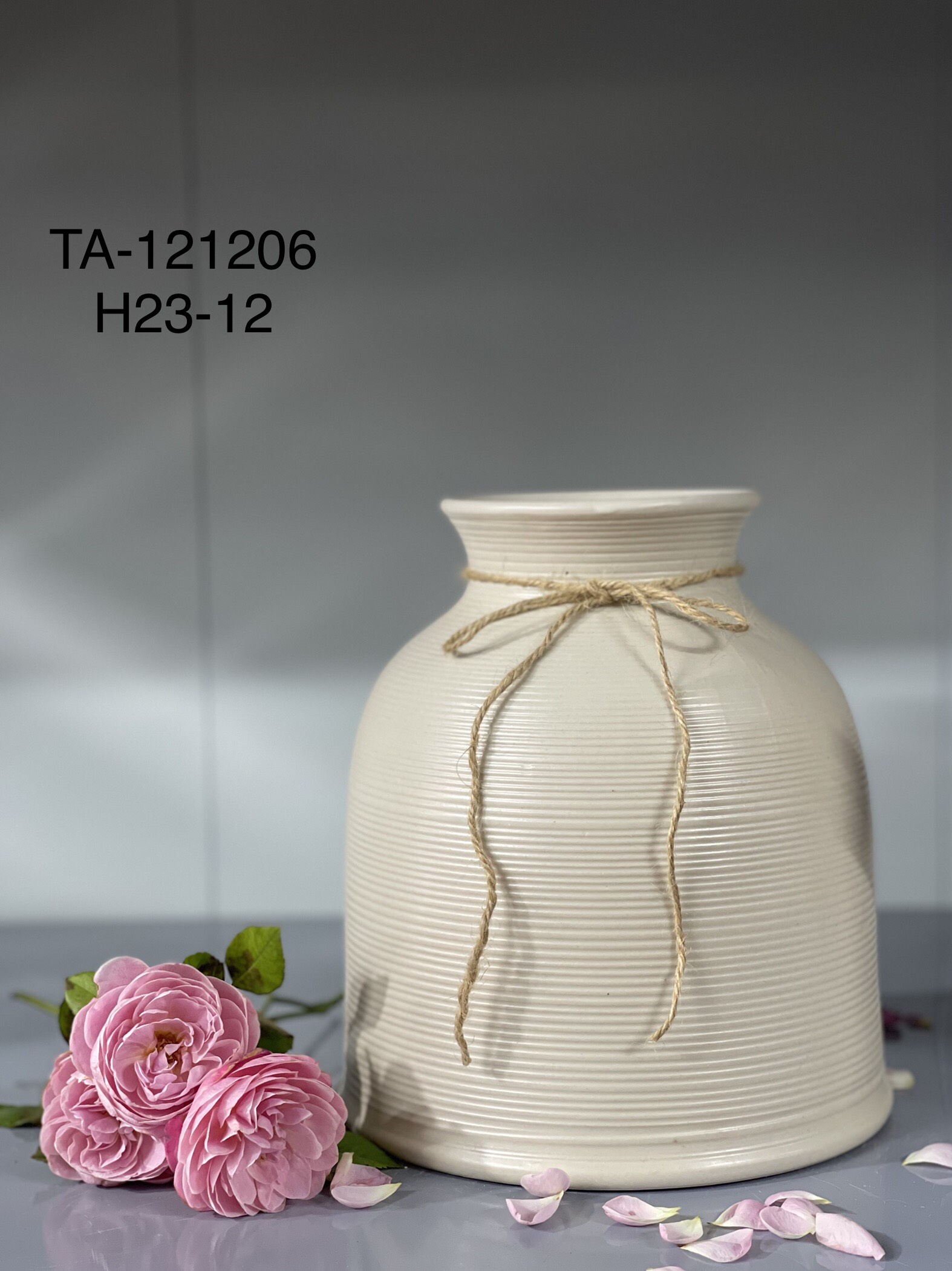 LỌ HOA VUỐT TAY SONG MEN MỘC H20 - H23