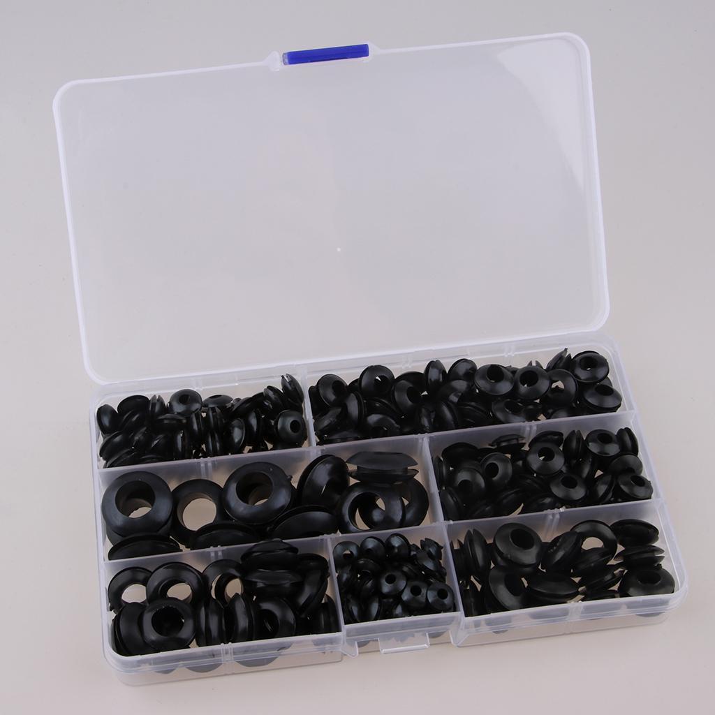 260Pcs Rubber Grommet Assortment Electrical Gasket for Plug and Cable Kit