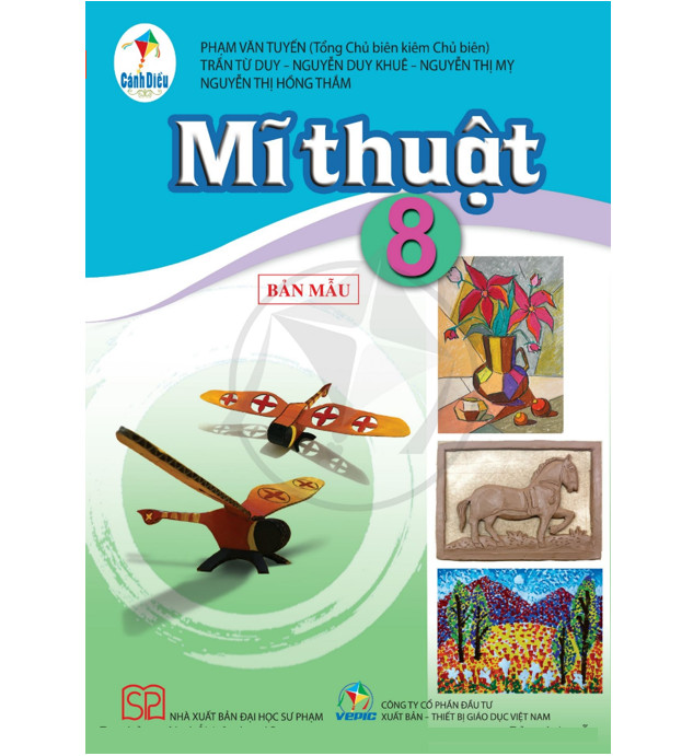 Sách - Mĩ thuật 8 Cánh Diều và 2 tập giấy kiểm tra kẻ ngang vỏ xanh