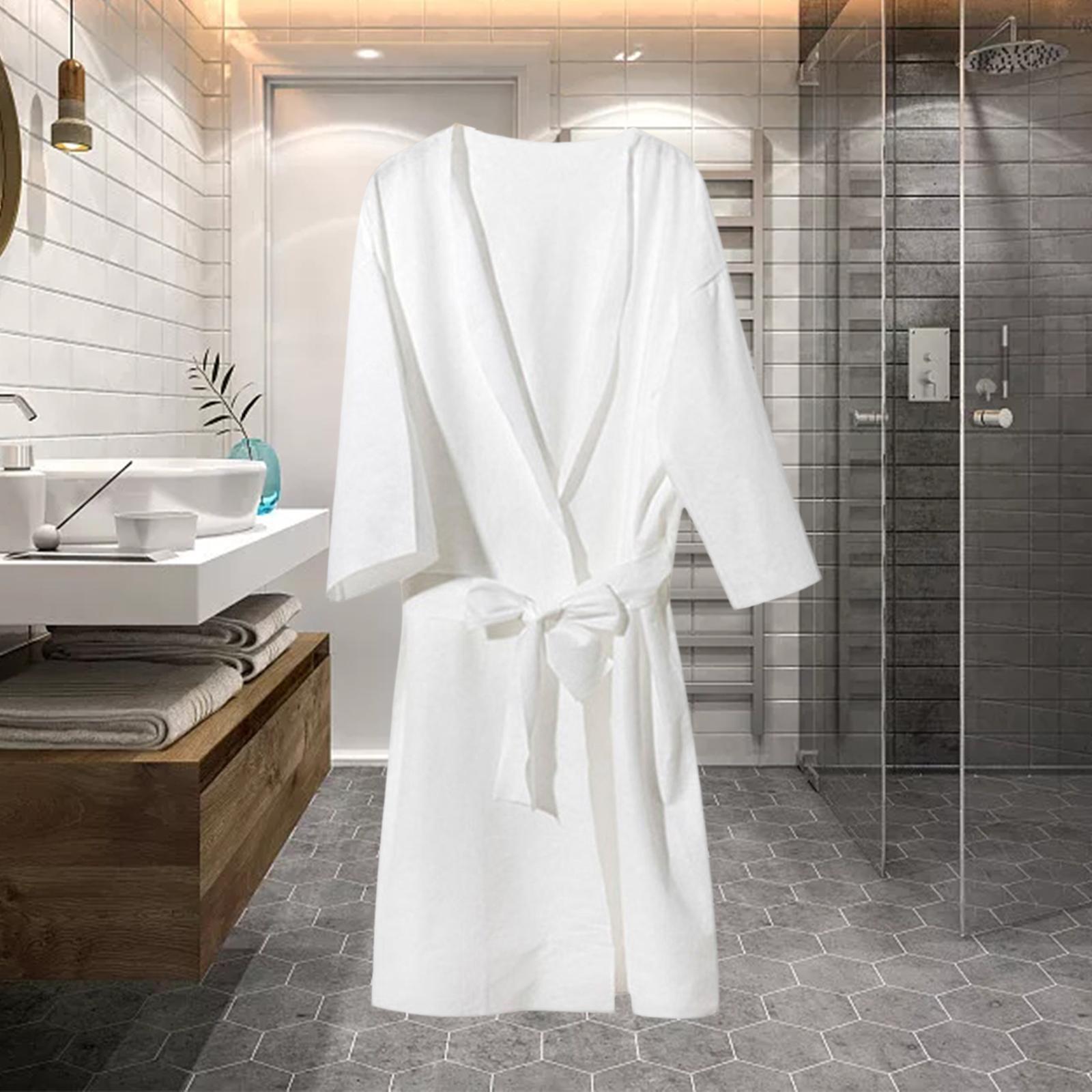 Womens Disposable Bathrobe Wrap with Belt Supplies Steam Suit Clothing Adult Costume Adjustable Accessories Loose Robe for Traveling Salon