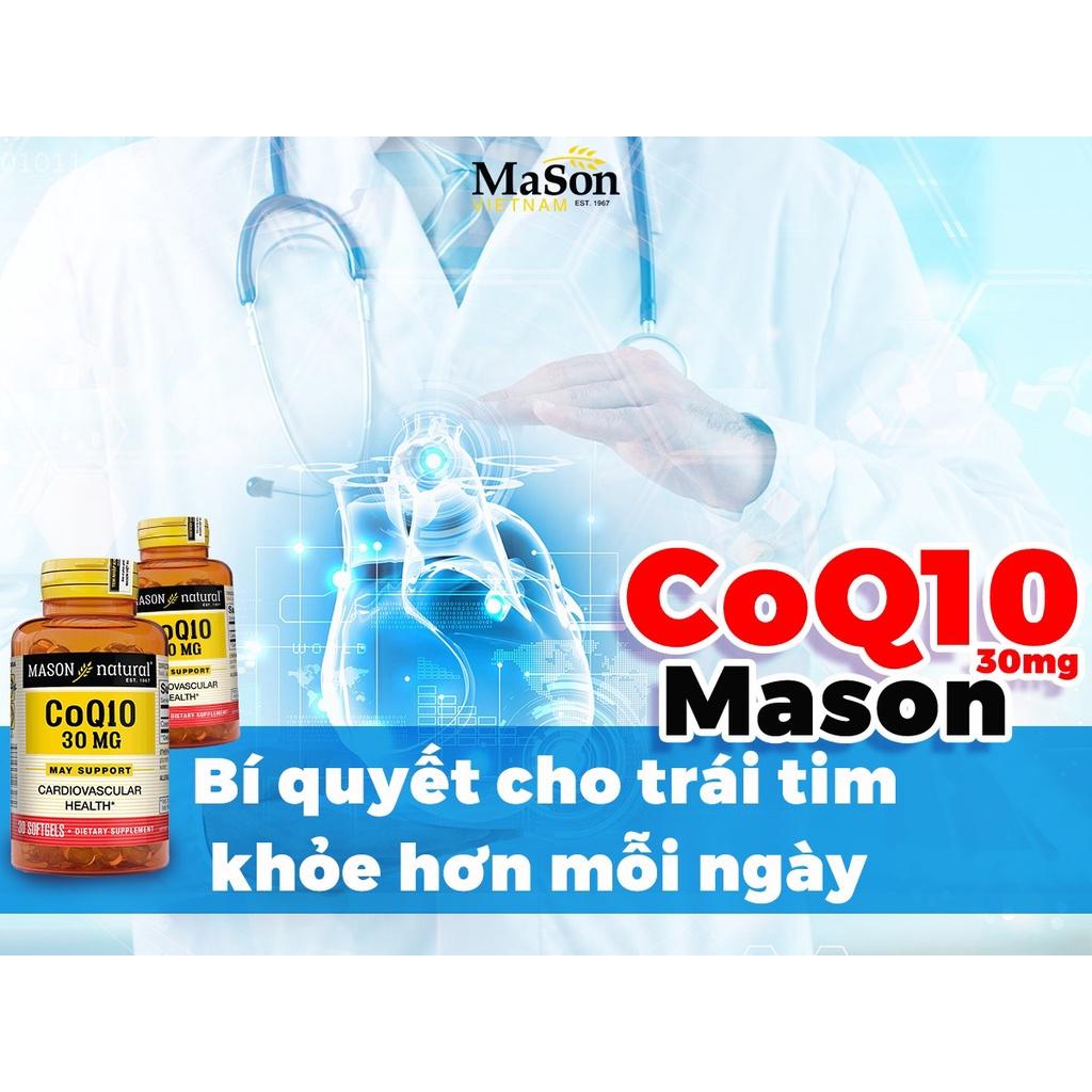 Viên uống Mason Natural CoQ10 30mg hỗ trợ sức khỏe bổ tim mạch giúp giảm cholesteron máu ổn định huyết