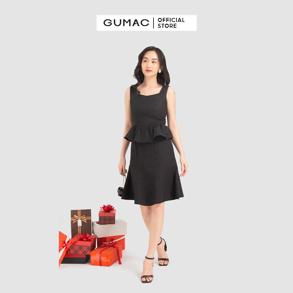 Đầm dáng ôm GUMAC DB12011 sát nách bèo tùng 