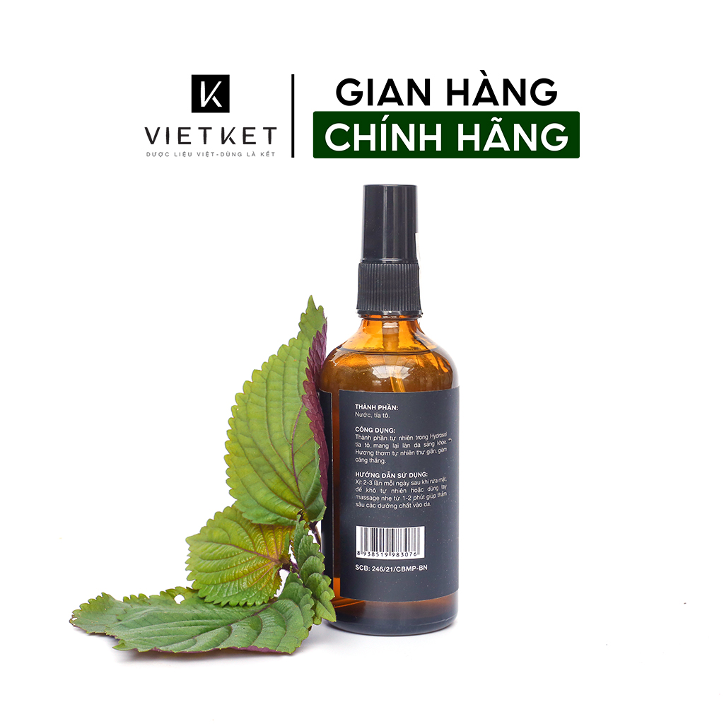 Lọ xịt Hydrosol tía tô VIETKET 100ml - Dưỡng da sáng khoẻ
