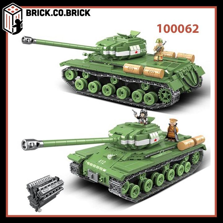 Lắp ráp Xe Tank Chiến đấu Hạng Nặng 1068 IS-2M Heavy Tank World War II Stalin-2M 100062