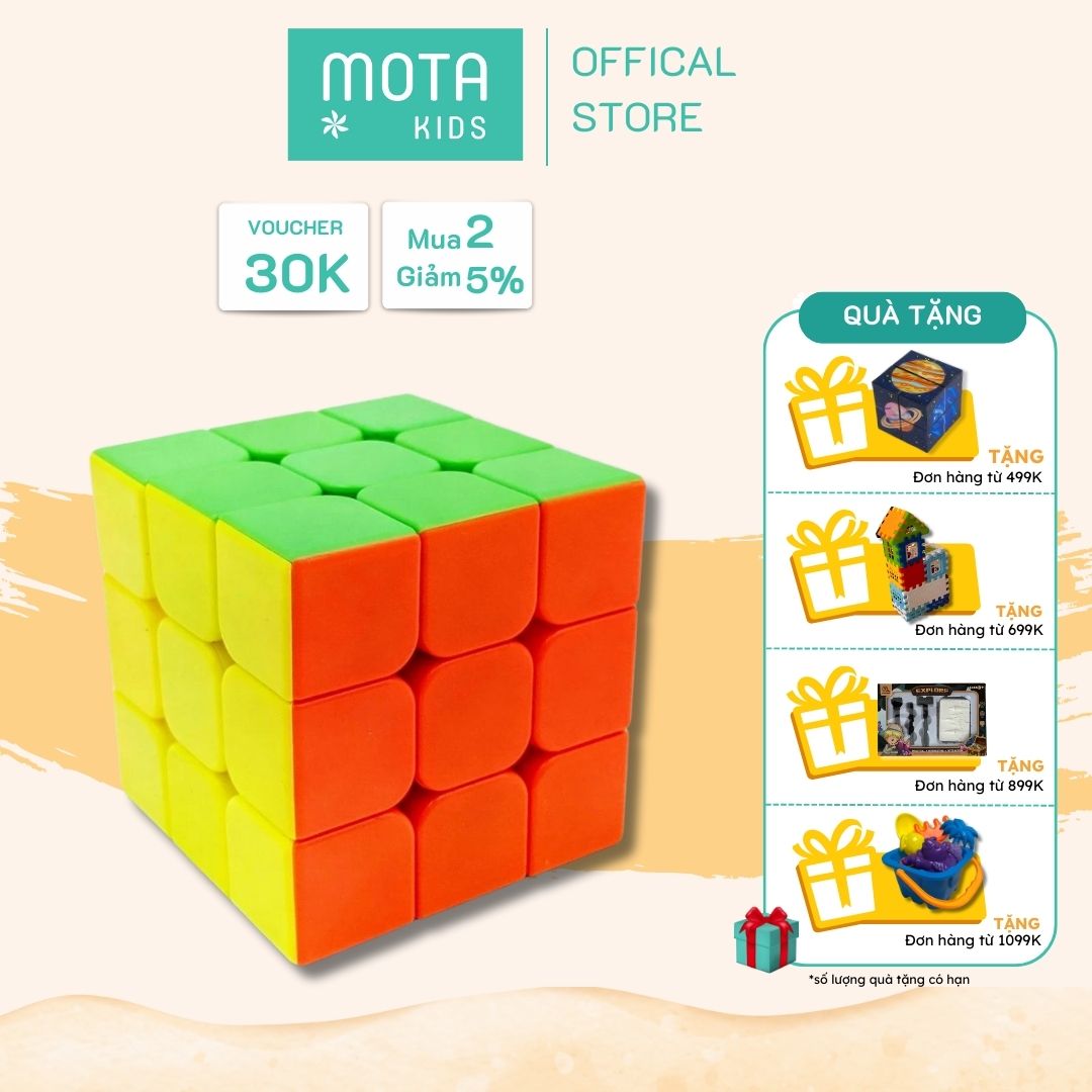 [M3023-2 - Mota Montessori] Đồ chơi cho bé Rubik 3 hàng 3x3x3 - Hàng chính hãng