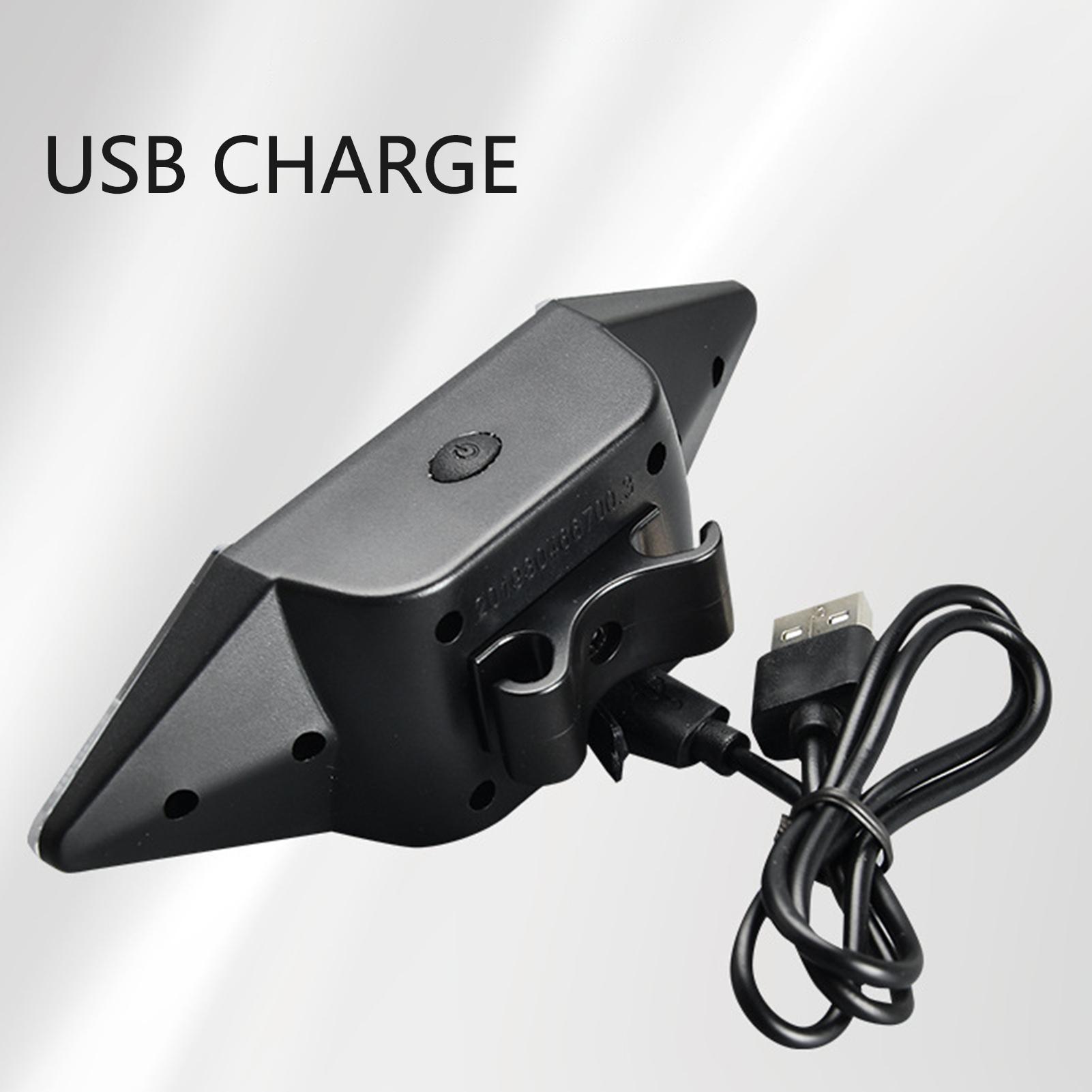 1 Bộ Đèn Tín Hiệu Không Dây Thông Minh Sạc Usb Điều Khiển Từ Xa Gắn Đuôi Xe Đạp