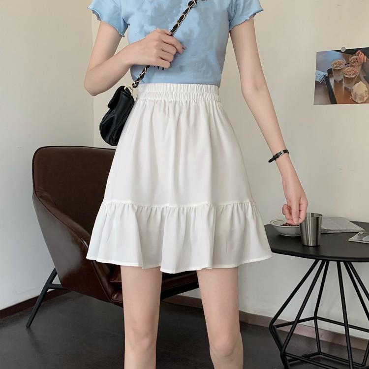 Chân váy ngắn xếp ly ulzzang, chân váy 2 tầng vải voan