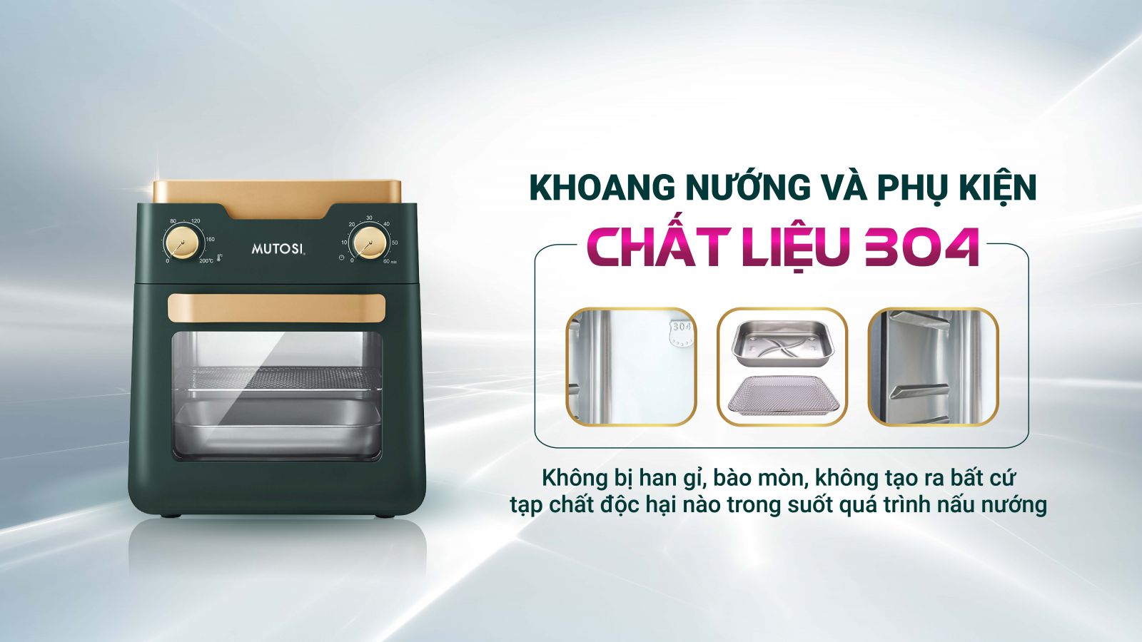 Nồi chiên không dầu Mutosi MF-98C dung tích 12L - Công nghệ nhật bản - Hàng chính hãng