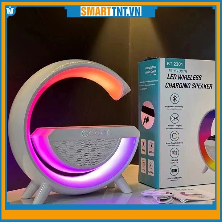 Loa bluetooth chữ G đổi màu kiêm sạc nhanh không dây 3 in 1 BT 2301 mới