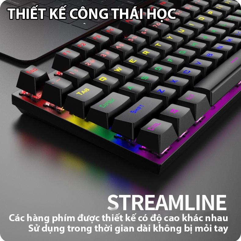 Bàn phím cơ Coputa Bàn phím máy tính laptop chơi game TKL gaming Full LED K80