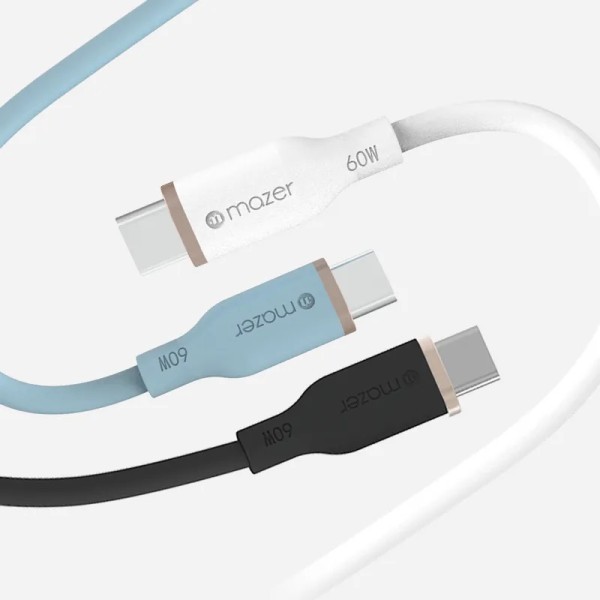 Dây Sạc MAZER Infinite.LINK 3 PD 60W USB-C to USB-C 2M cable (Flex, Silicone) Hàng Chính Hãng