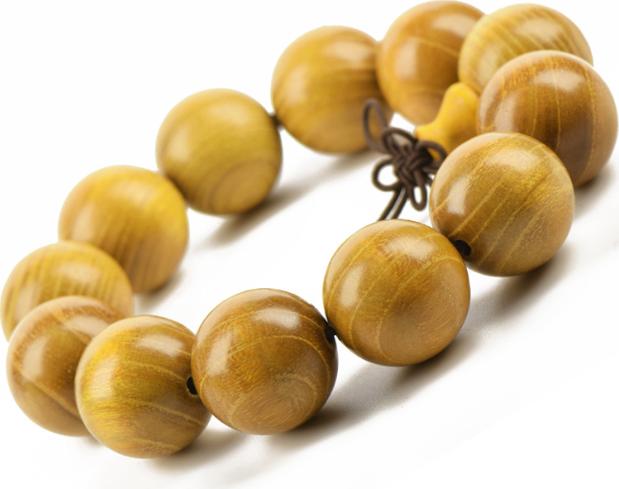 Vòng tay nam nữ gỗ đàn hương vàng 10-12 ly VG16