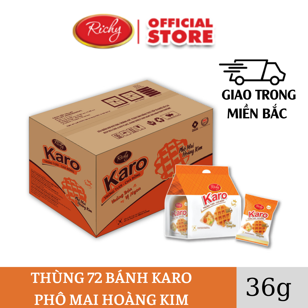 [ MIỀN BẮC ] [BÁNH TƯƠI - HSD 45 NGÀY] Thùng 72 bánh Karo Hoàng Kim