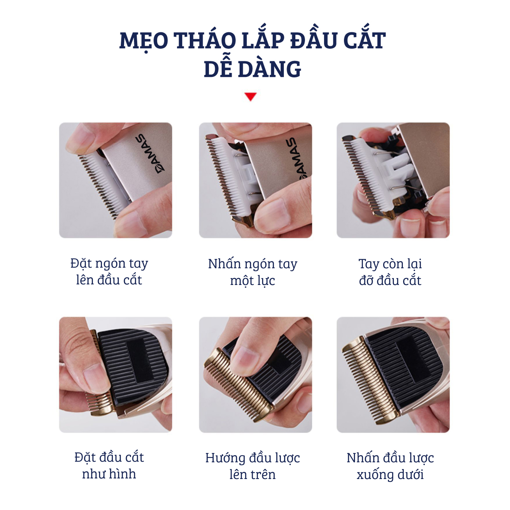 Tông Đơ Cắt Tóc Chuyên Nghiệp Không Dây DAMAS DH6820G - Hàng Chính Hãng