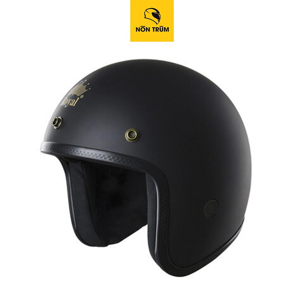 Nón bảo hiểm 3/4 ROYAL M20B đen nhám trơn