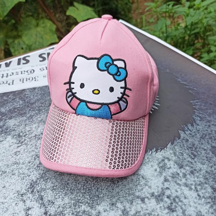 Mũ lưỡi trai cho bé gái từ 2-8 tuổi họa tiết hoạt hình Mèo Kitty cá tính dễ thương PK90