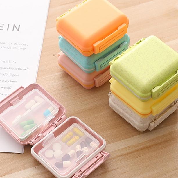 Hộp Nhựa Đựng Thuốc Cầm Tay Mini Nhiều Ngăn Bảo Quản Thuốc Luôn Khô Ráo Tránh Ẩm Ướt , Chống Bụi Vi Khuẩn