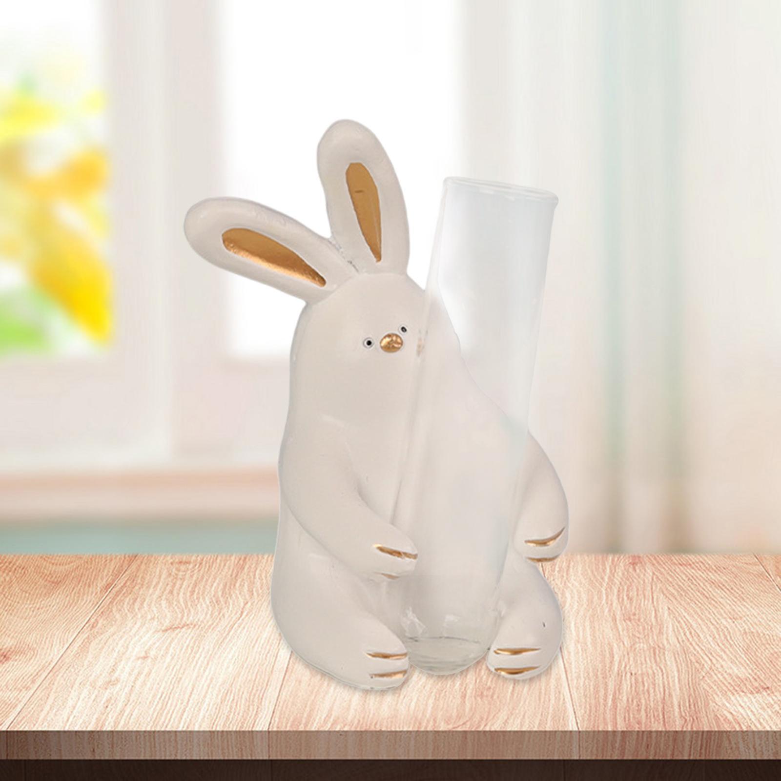 Clear Bud Vase Test Tube Flower Bud Vase Plant Terrarium Vase for Desktop White