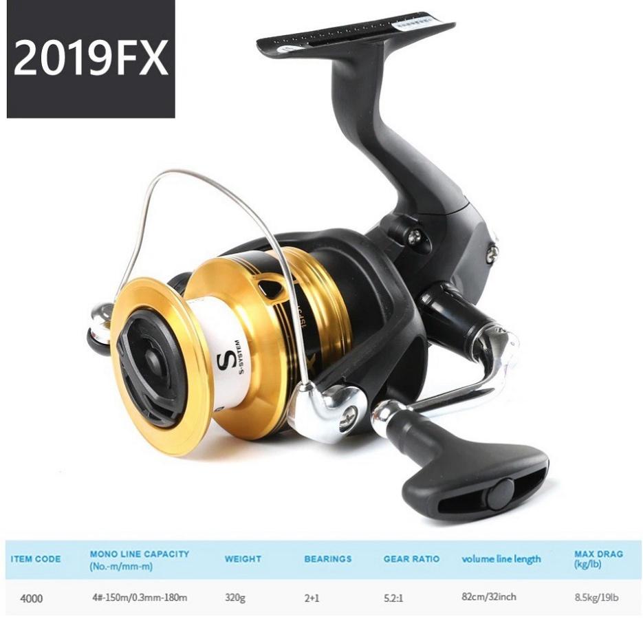 Máy câu cá đứng Shimano FX4000 tải cá 8.5kg, máy đứng câu lure giá rẻ câu lure lóc chẽm suối câu sông