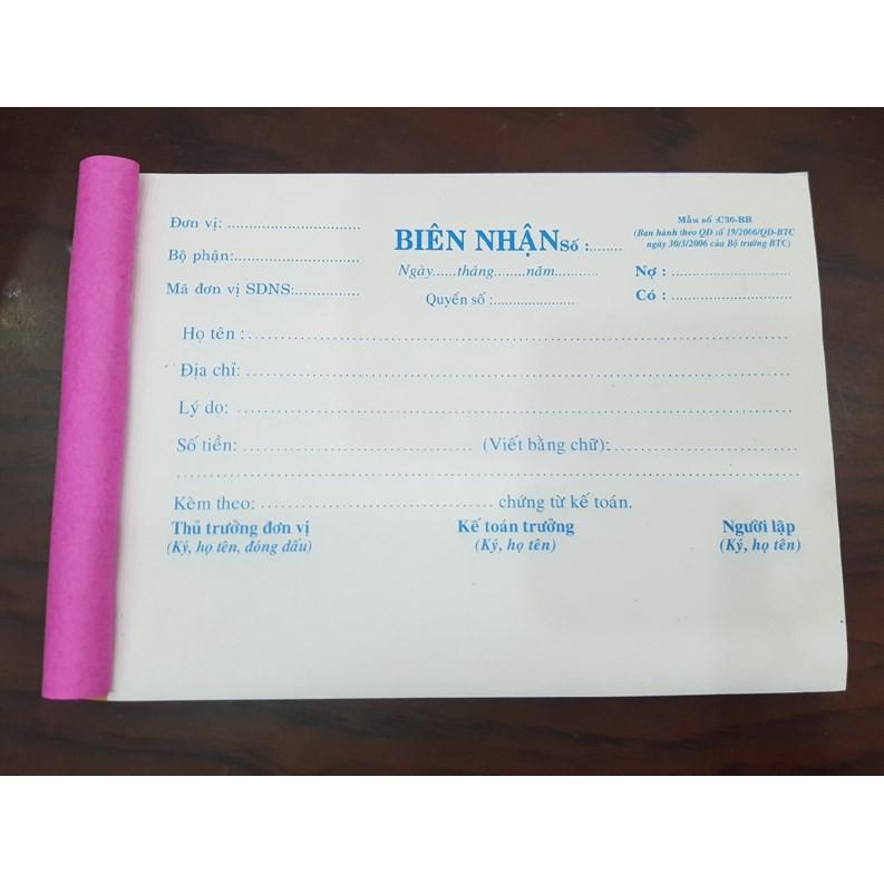 Biên nhận 2 Liên lớn 13 x 18 cm 100 Tờ
