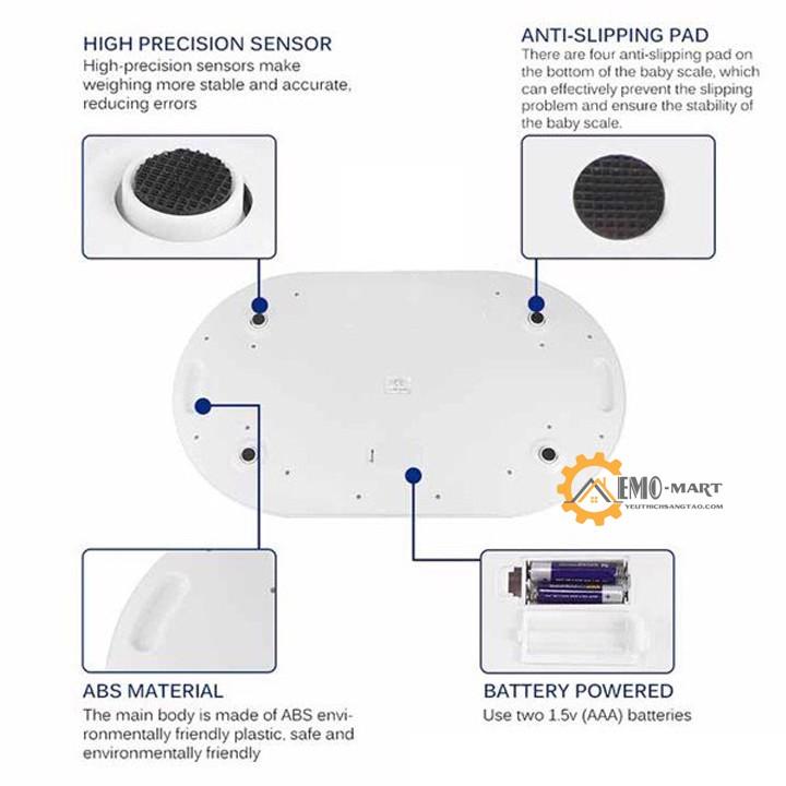 Cân điện tử cho bé sơ sinh BABY SCALE ️  ́️ Tải trọng tối đa 20kg - Độ chính xác 10g - Nhựa ABS an toàn