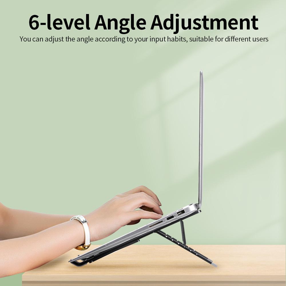 Giá đỡ máy tính xách tay có thể điều chỉnh 6 cấp độ bằng hợp kim nhôm chống trượt