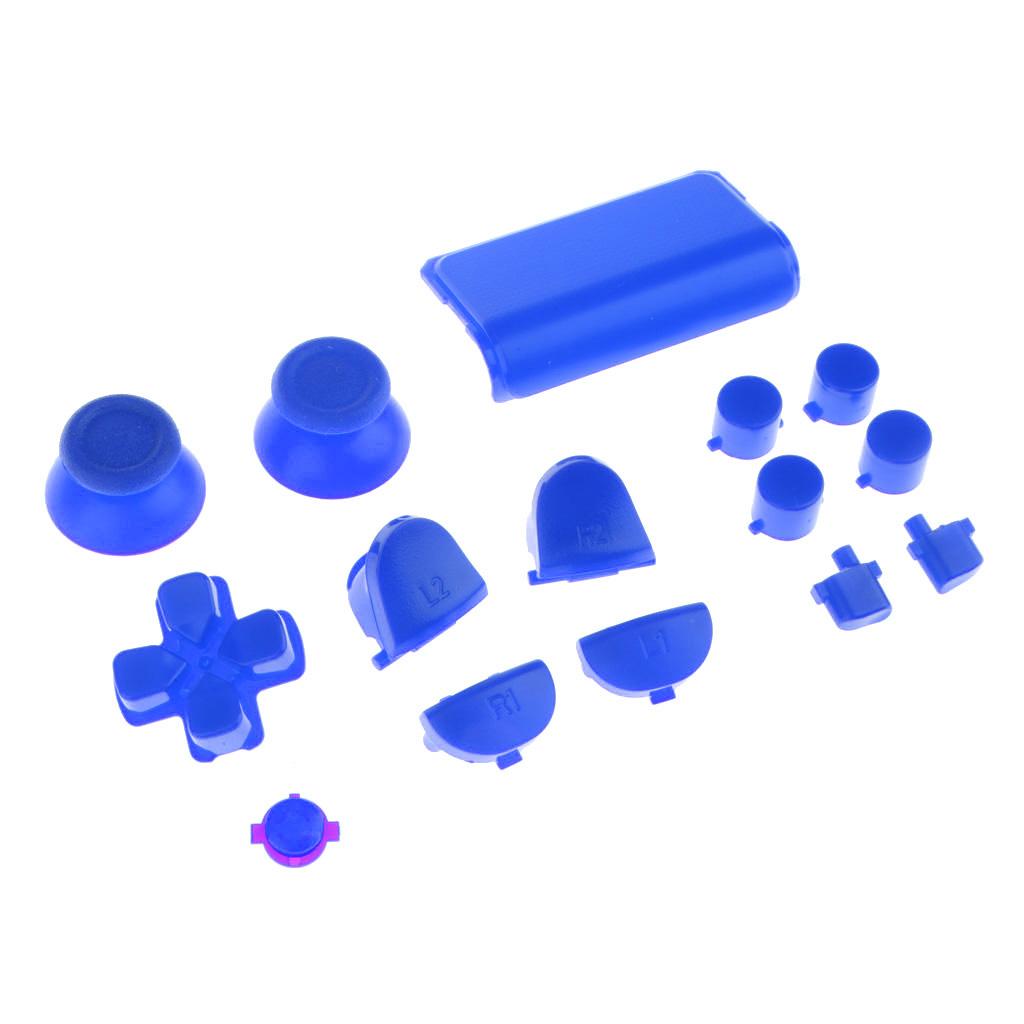 Full Buttons for PS4 Controller, Thumbsticks Analog Grip + ABXY + D-pad + L1 R1 L2 R2 Buttons for Playstation 4 DualShock 4 PS4 Controller - Blue