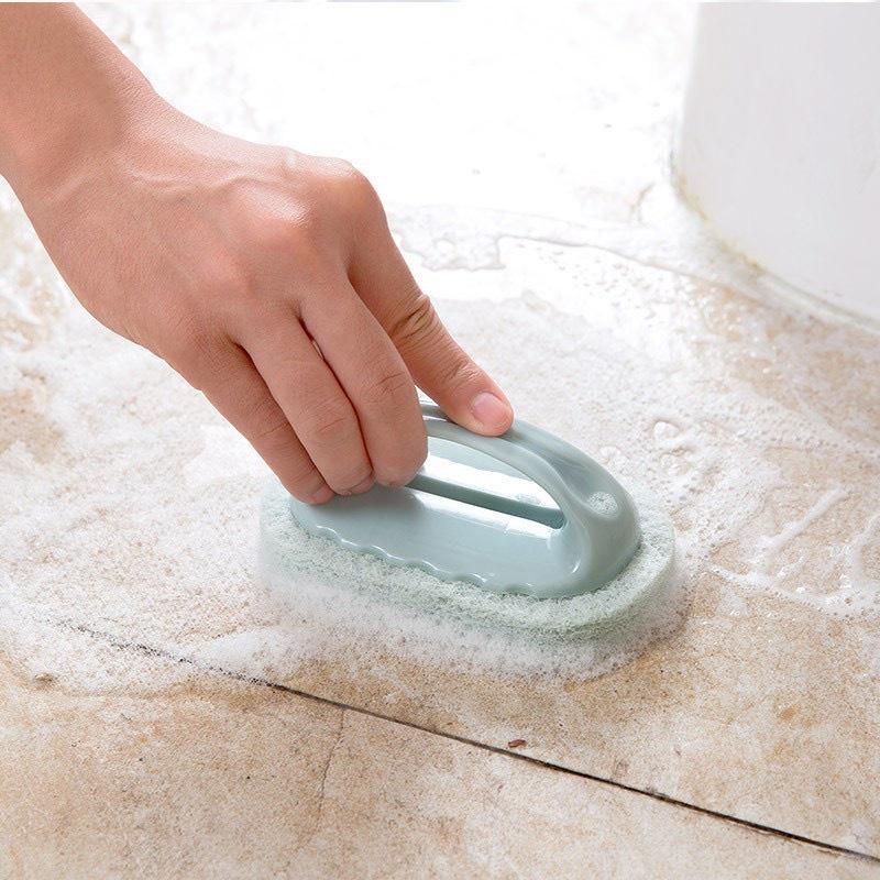 Bàn Chải Bọt Biển Lau Chùi Cọ Rửa Nhà Tắm, Nhà Bếp Tay Cầm Đa Năng