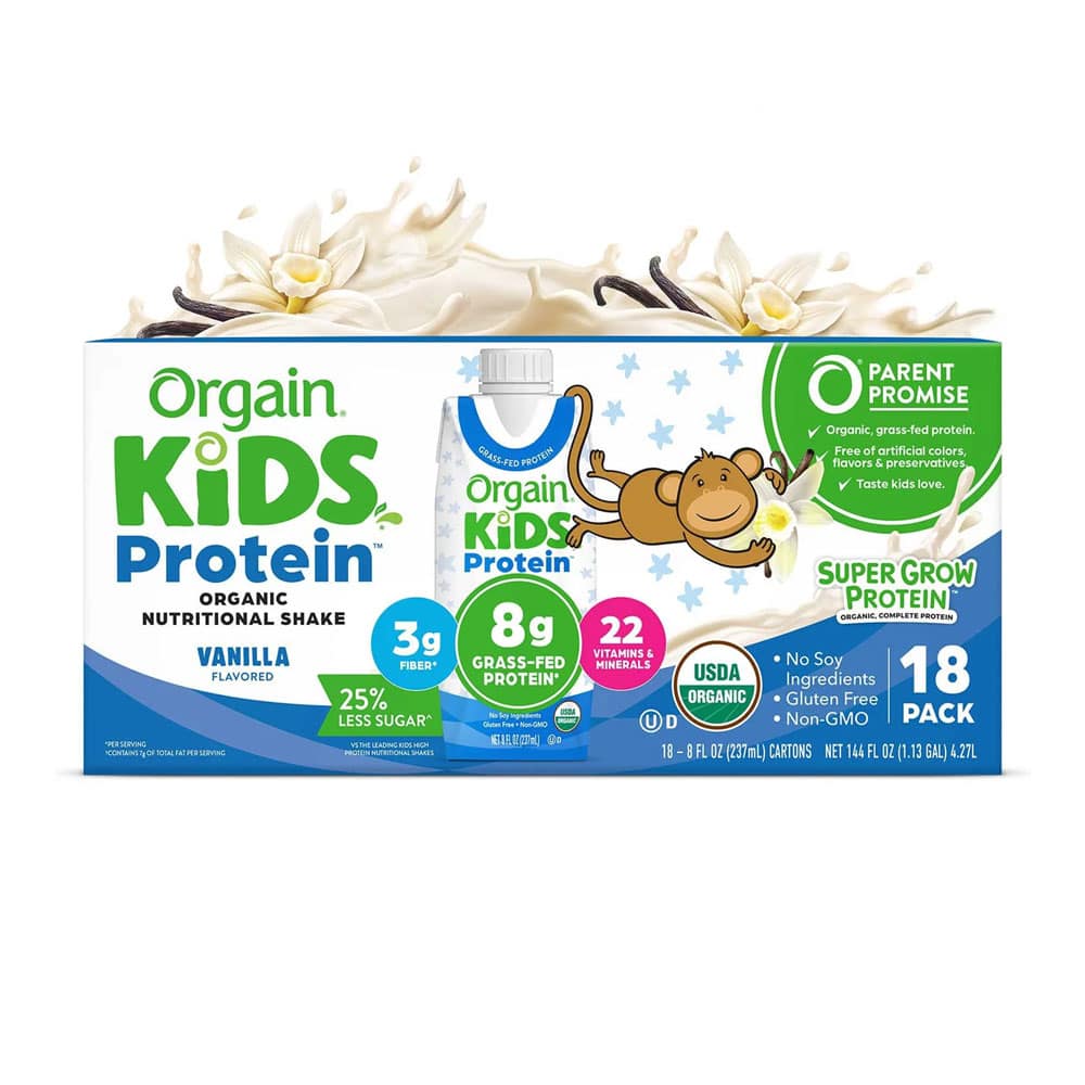 [Date 05/26 ] Thùng 18 Hộp Sữa nước Protein hữu cơ Orgain Kids Protein Vị Vani 237ml x 18