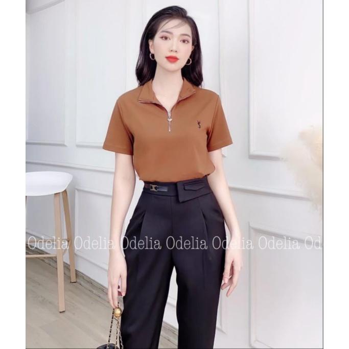 Quần tây công sở _ quần baggy nữa phối da siêu đẹp