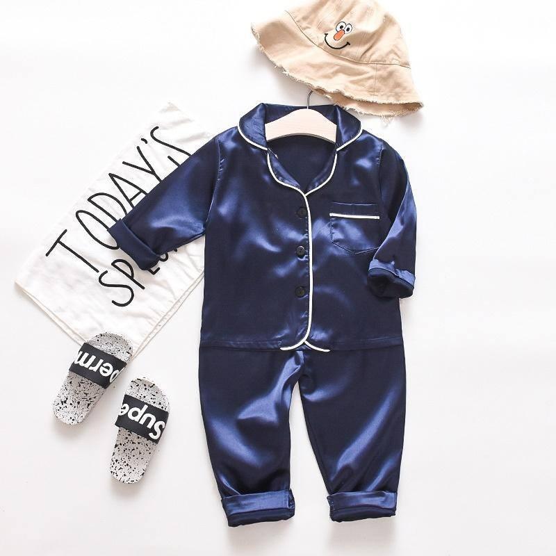 Bộ Pijama Lụa Dài Tay Cho Bé Từ 6-28kg SUMO KIDS, Bộ Lụa Mặc Đi Ngủ Hay Đi Chơi Đều Xinh