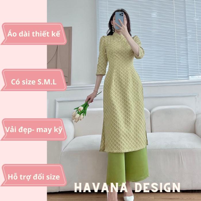 Set áo dài cách tân nữ, hàng đẹp có size, áo dài nữ đẹp chất taffta xốp tay phồng, phom xinh, dáng chuẩn