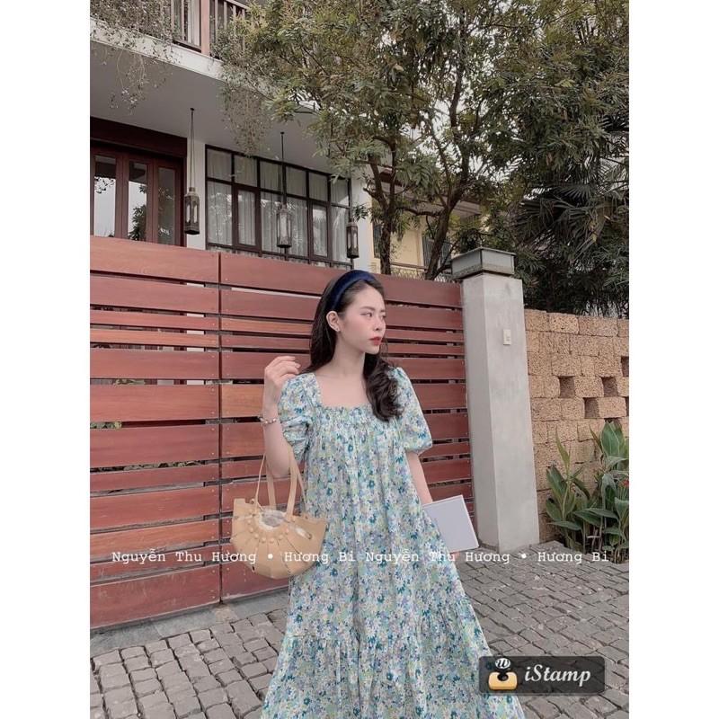 VÁY HOA THÔ CHUN NGỰC BABYDOLL DÁNG DÀI