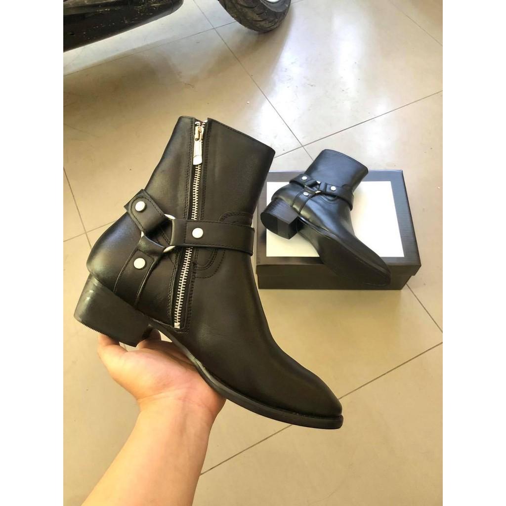 Harness Boots da bò, đế phíp gỗ