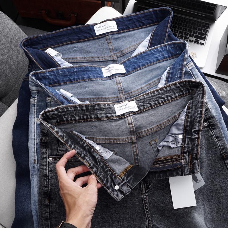 Quần jean nam| Quần bò nam ống ôm hàng xuất xịn - jean co giản