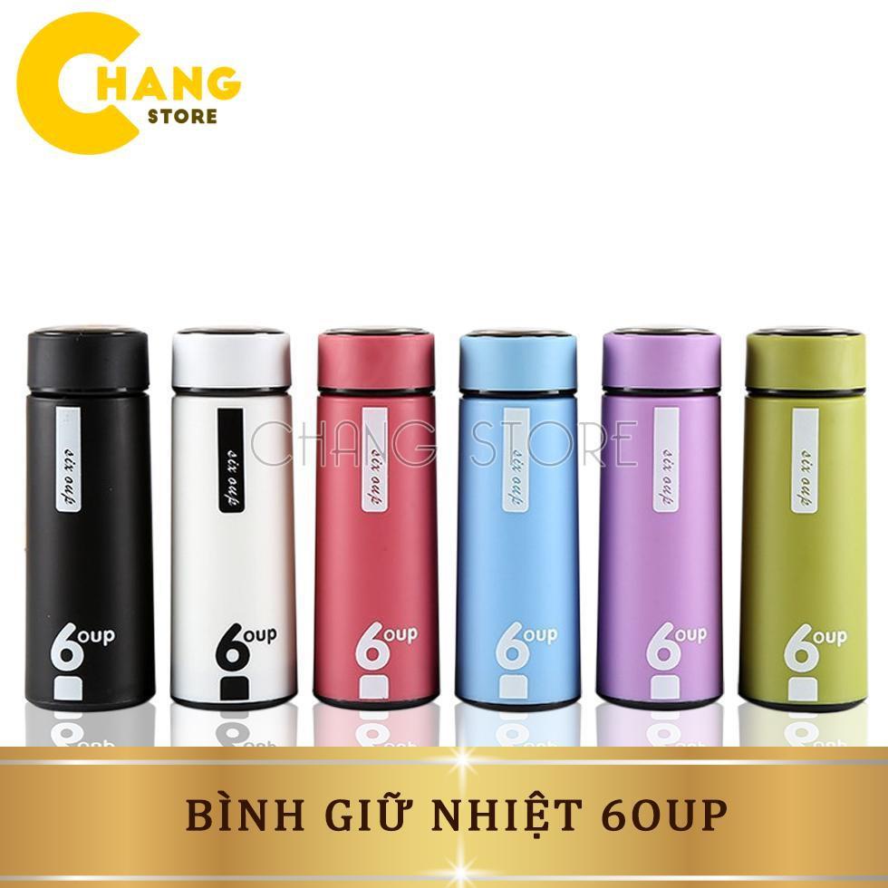 Bình nước thủy tinh giữ nhiệt bọc nhựa 6OUP 450ml siêu tiện lợi