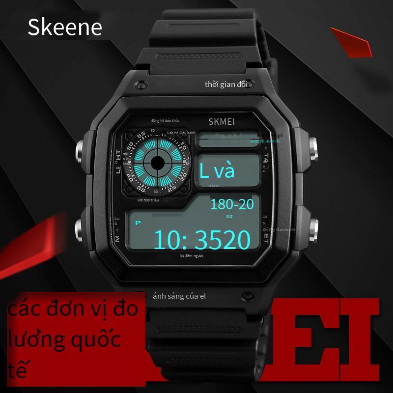 Giá thấp nhất thời trang Skmei đồng hồ hiển thị kỹ thuật số sáng tạo đồng hồ nam nổ đồng hồ điện tử thể thao ngoài trời sinh viên đồng hồ dạ quang chống thấm nước 1299