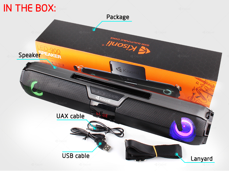 Loa Kisonli Bluetooth Không Dây KS-900 Tích Hợp Đồng Hồ, TF, FM - HÀNG CHÍNH HÃNG