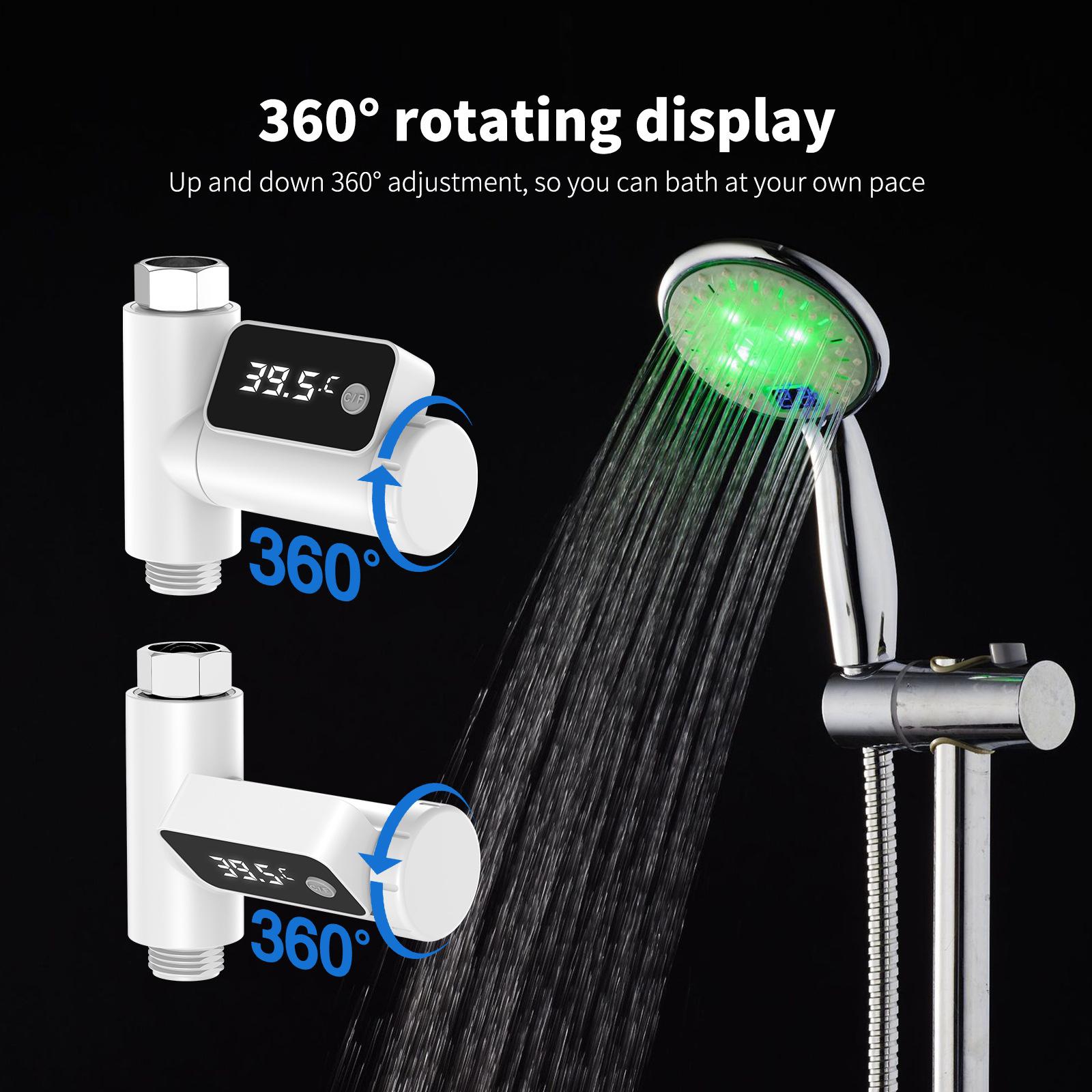 Nhiệt kế đo nhiệt độ vòi hoa sen kỹ thuật số LED 0~100℃ Màn hình đo nhiệt độ nước tắm cho em bé Màn hình xoay 360 độ C/F Có thể chuyển đổi cho trẻ em Người già Vật nuôi Nhà bếp