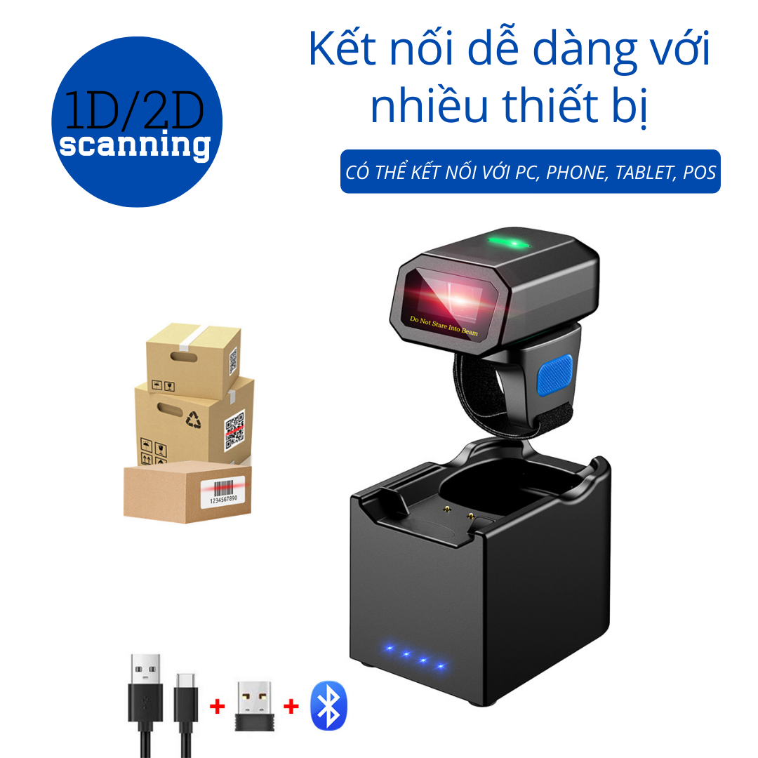 Ring Scanner – Máy quét mã vạch không dây – Máy đọc mã vạch bluetooth – OPTORI OP3102 (Hàng chính hãng)