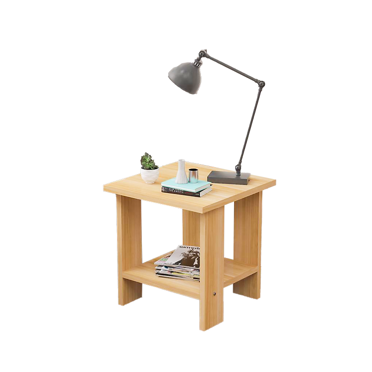 Tủ Tab Đầu Giường 2 Tầng Để Đồ, Đèn Ngủ Kệ Decor Bằng Gỗ MDF Trang Trí Phòng Ngủ, Phòng Khách