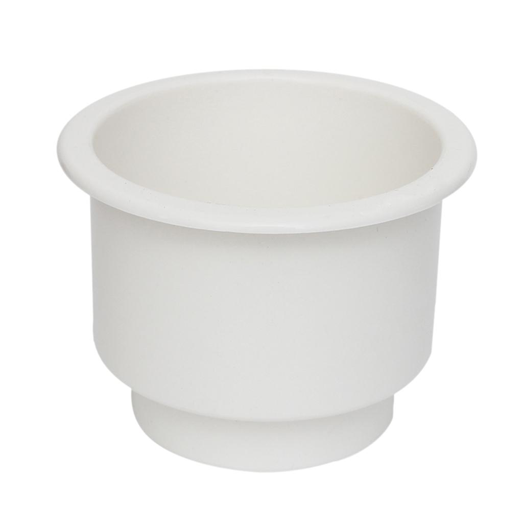 2xWhite No Holes Recessed Cup Drink Holder for Marine Boat Car RV