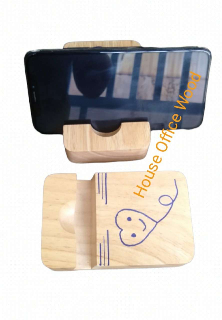 Đế điện thoại gỗ, giá để điện thoại House Office Wood Kích thước Rộng 7x Dài 11x Dầy 2,5cm
