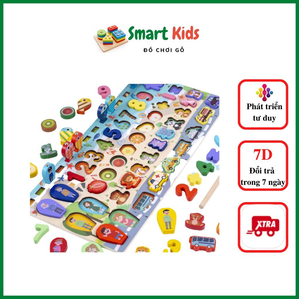 Đồ chơi Câu cá gỗ 7 trong 1 cho bé trai bé gái thông minh phát triển trí tuệ SmartKids