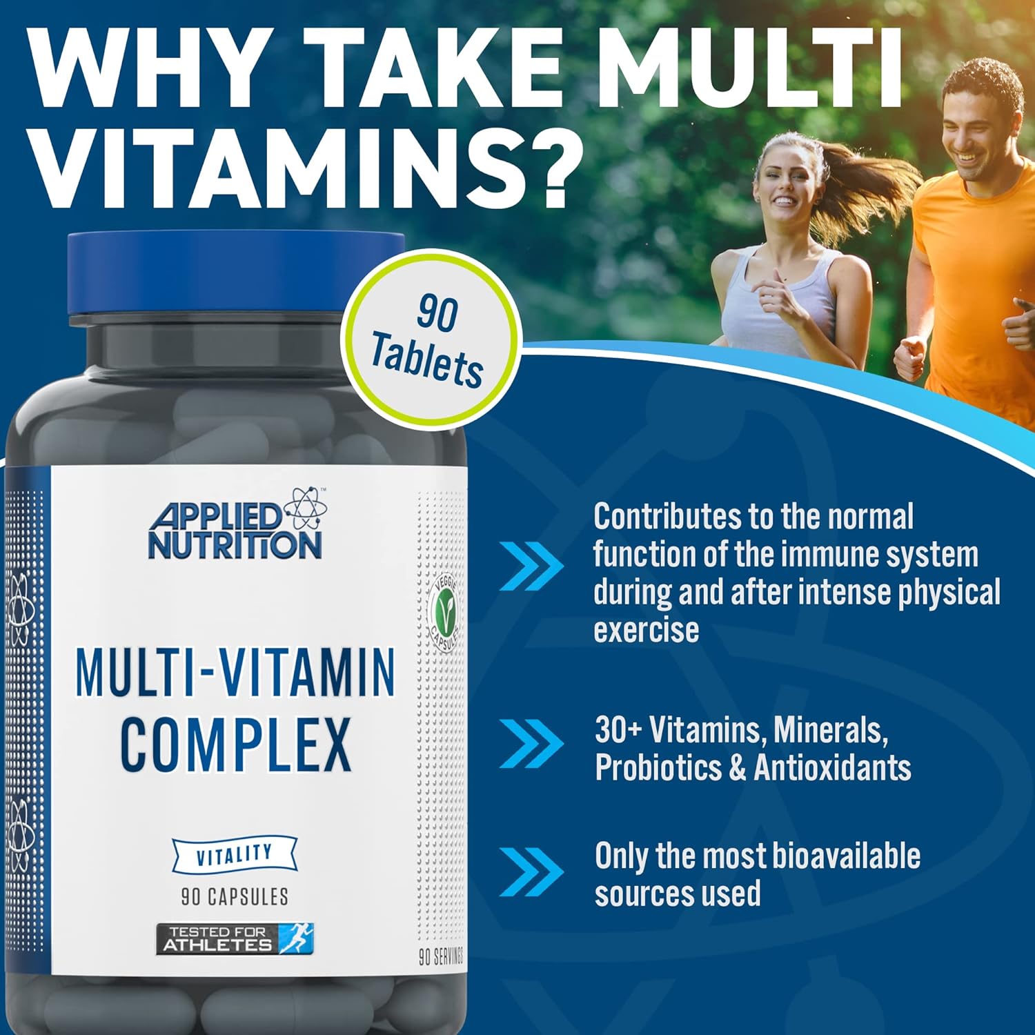 Multi Vitamin Complex Applied Nutrition (90 viên) - Viên bổ sung Vitamin tổng hợp hỗ trợ tăng sức đề kháng hàm lượng cao