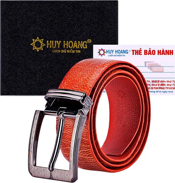 Thắt Lưng Nam Da Đà Điểu Bản Lớn Đầu Kim Huy Hoàng  HT4423 - Vàng