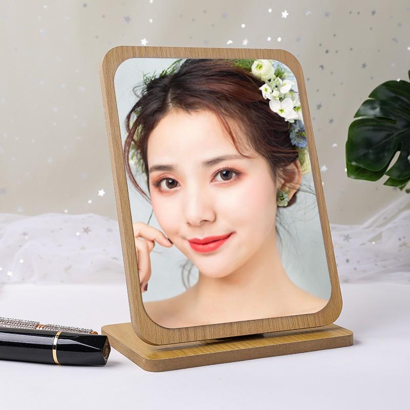 Gương Trang Điểm, Gương Để Bàn Khung Gỗ Cao Cấp Phong Cách Hàn Quốc, Làm Đẹp, makeup, Bàn Trang Điểm